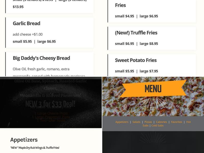 Grappelli's Pizza Menu