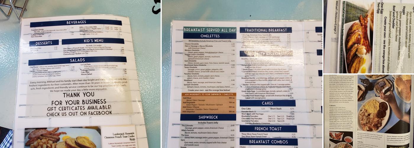 Mikhael's Menu