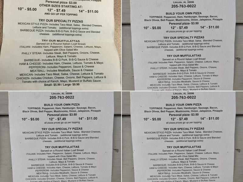 First Class Pizza To Go Menu