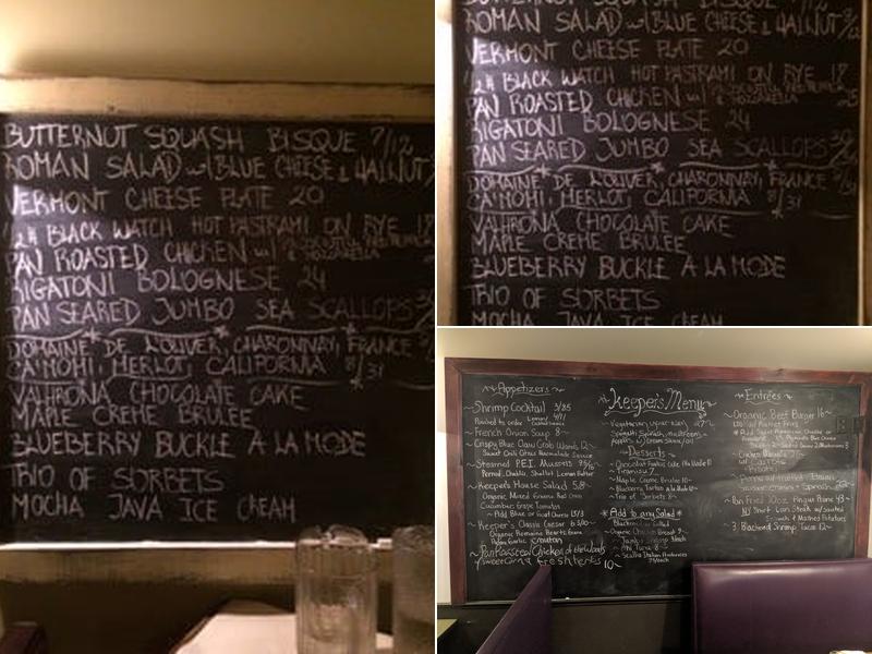 Keepers Cafe Menu