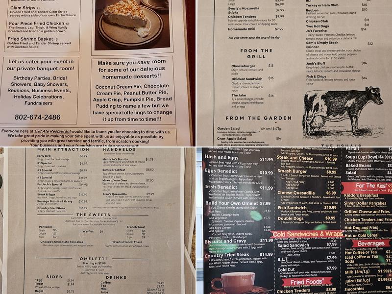 Exit Ate Restaurant Menu