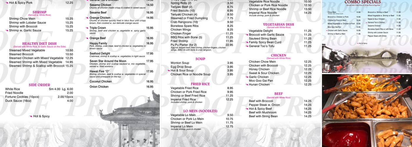 Imperial Buffet Menu