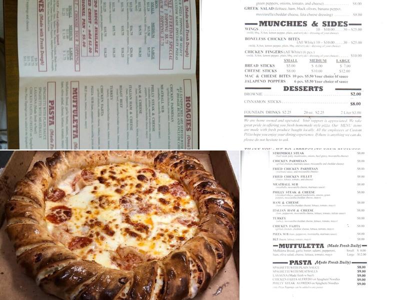 Custom Pizza Menu