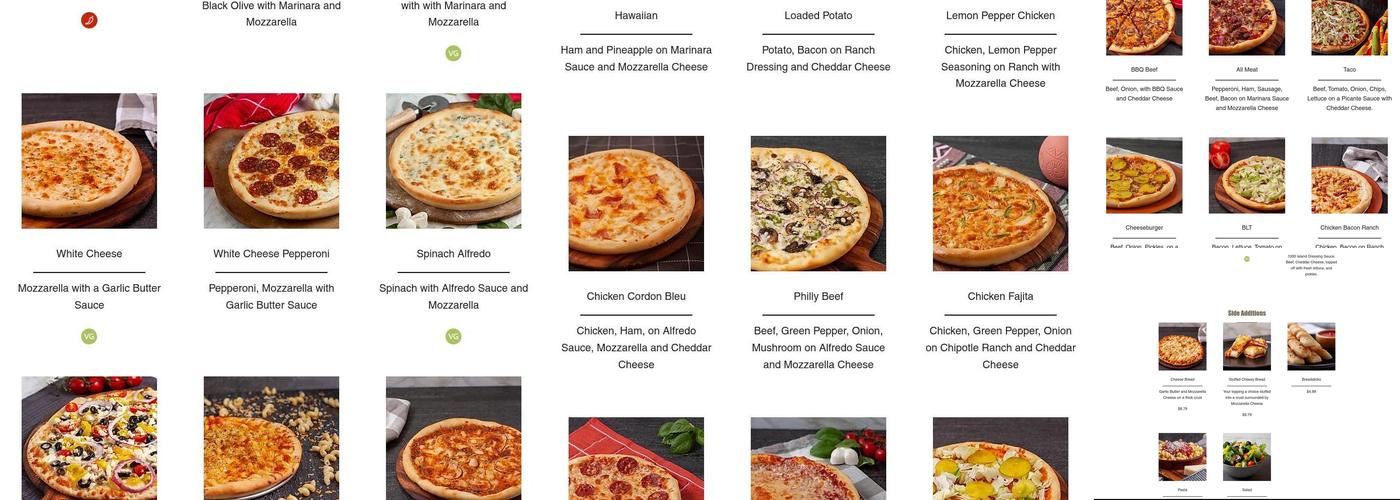 Barone's Pizza and Arcade Menu