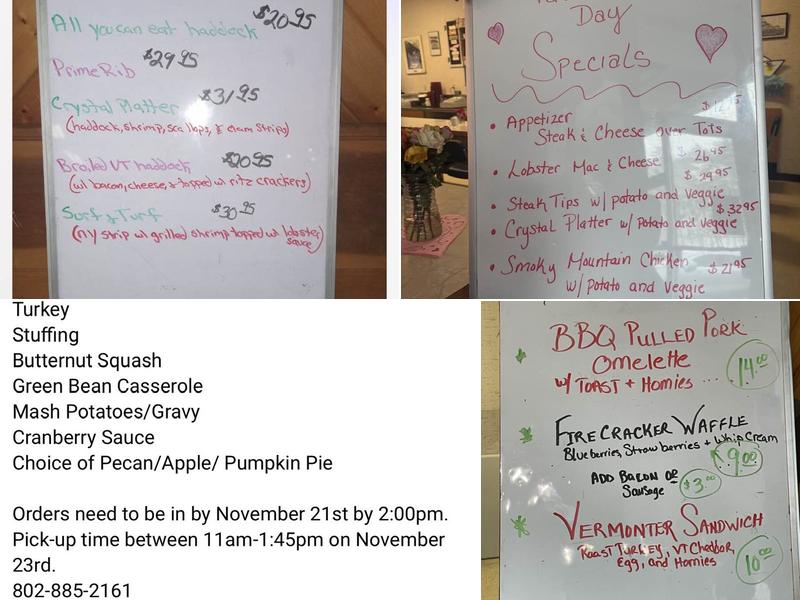 Riverside Restaurant Menu