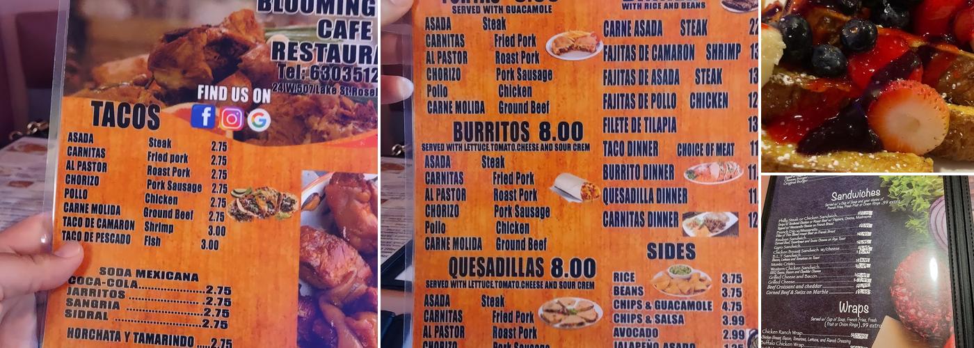 Bloomingdale Cafe Breakfast & Lunch Menu