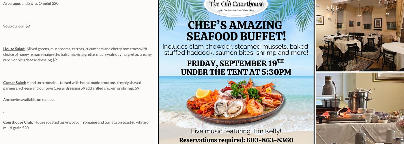 The Old Courthouse Menu