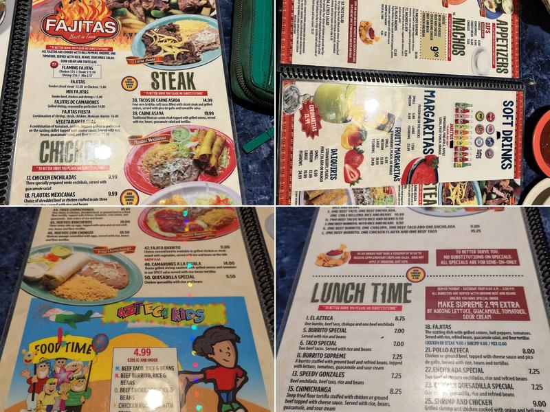 Aztecas Mexican Grill Menu