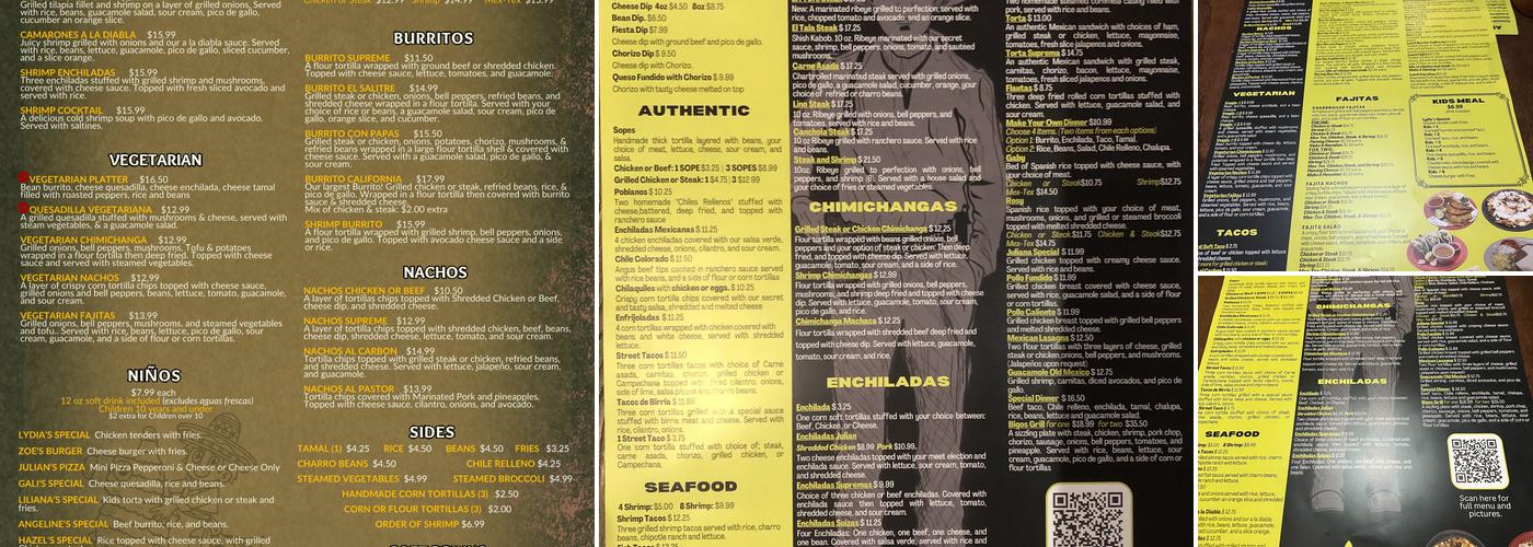 Old Mexico Cantina & Grille Menu