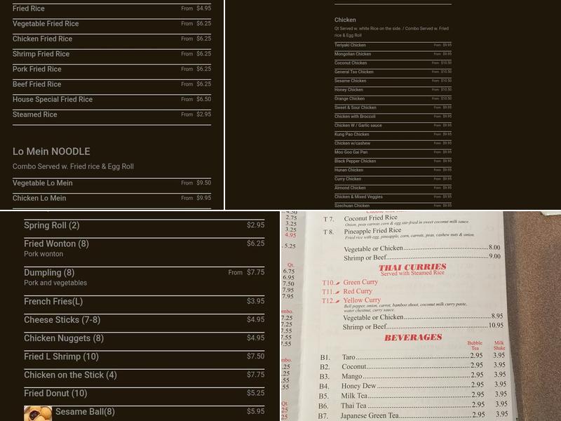 Great Wall Chinese Restaurant Menu