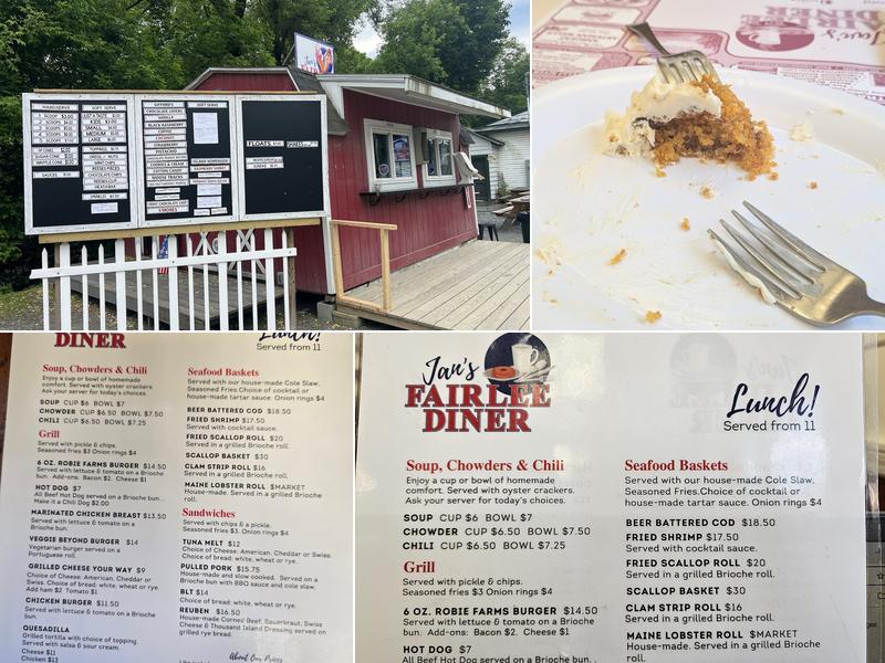 Jan’s Fairlee Diner Menu