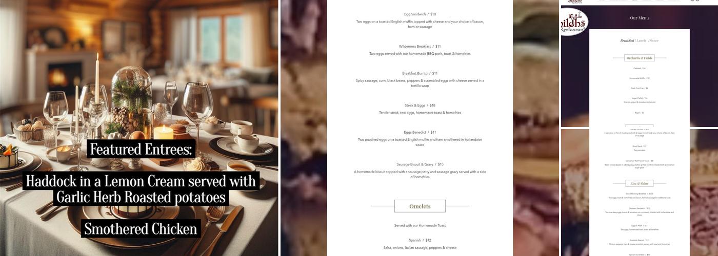 Shiloh's Restaurant Menu