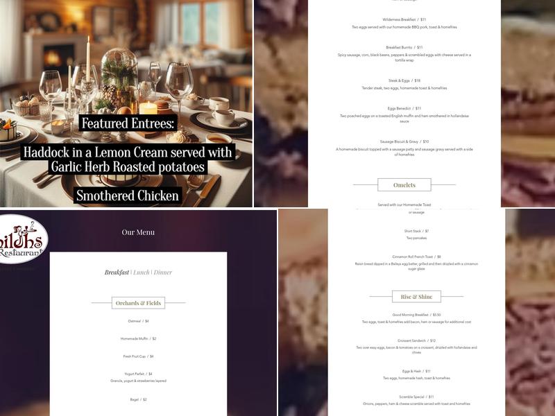 Shiloh's Restaurant Menu