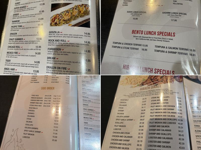 Tokyo Steakhouse II Menu