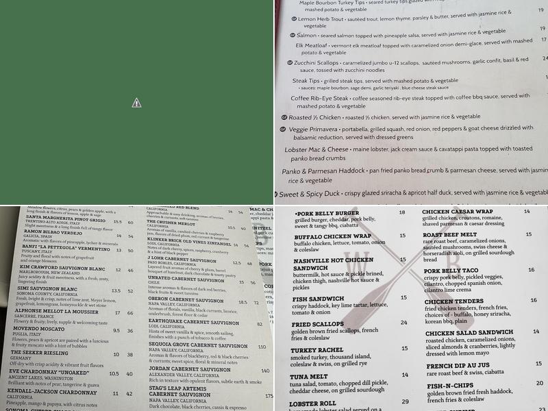 Walter's Basin Menu