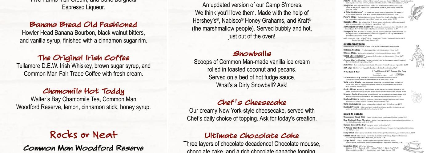 Camp Menu