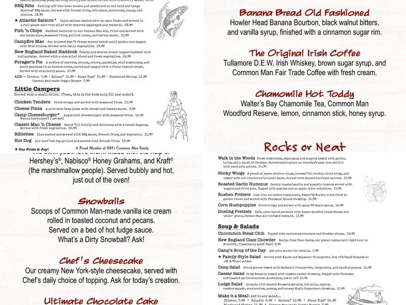 Camp Menu