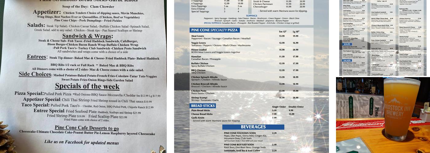 Pine Cone Cafe Menu