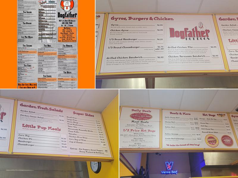 Dogfather Hot Dogs Menu