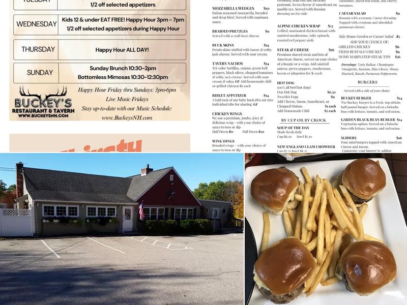 Buckey's Restaurants Tavern Menu