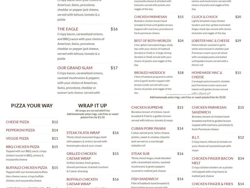 Almost There Restaurant Menu