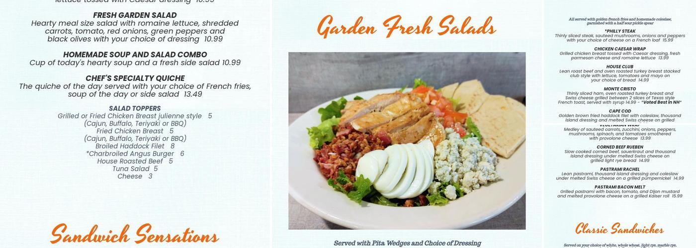 Banners Restaurant Menu