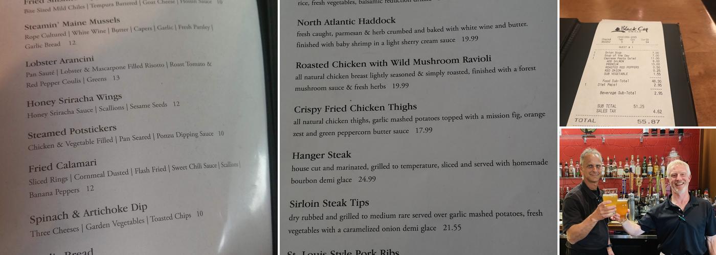 Black Cap Grille Menu