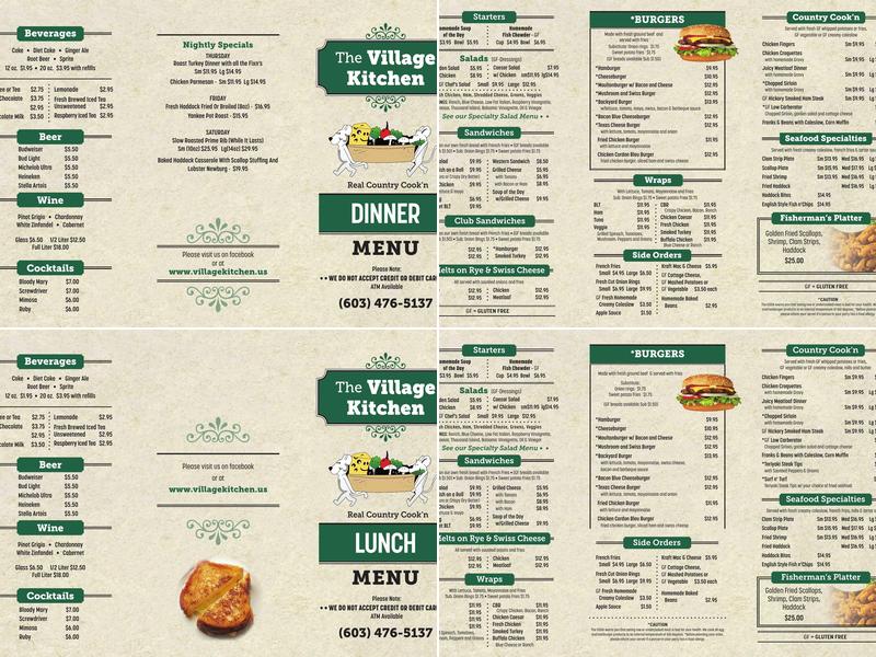 The Village Kitchen Menu