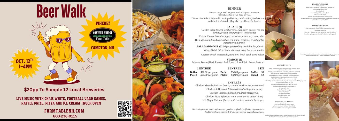 Covered Bridge Farm Table Menu