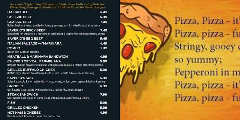 Papa Saverio's Menu