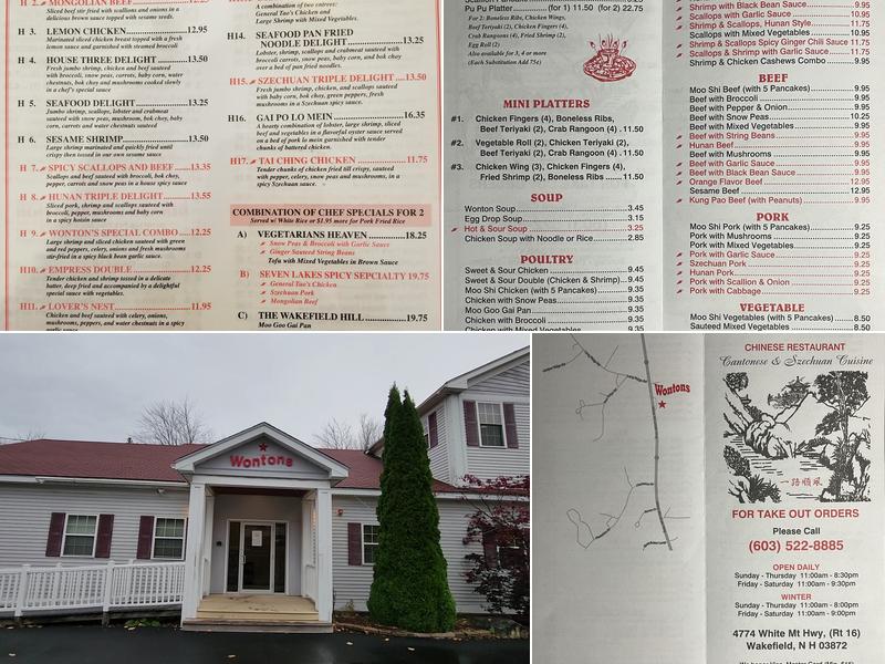 Wontons Chinese Restaurant Menu