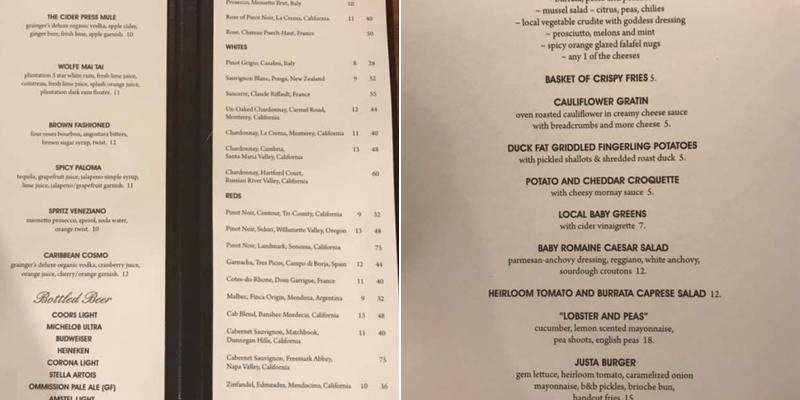 Cider Press at the Barn Menu