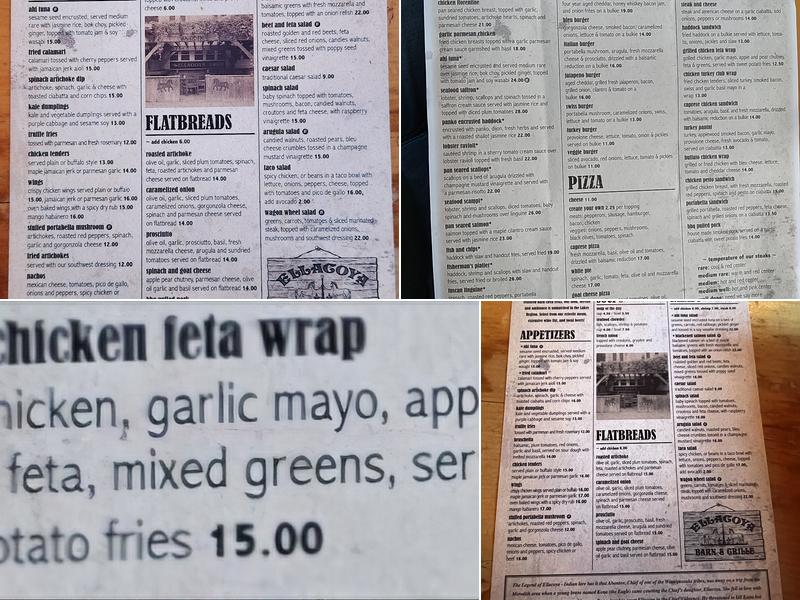 Ellacoya Barn & Grille Menu