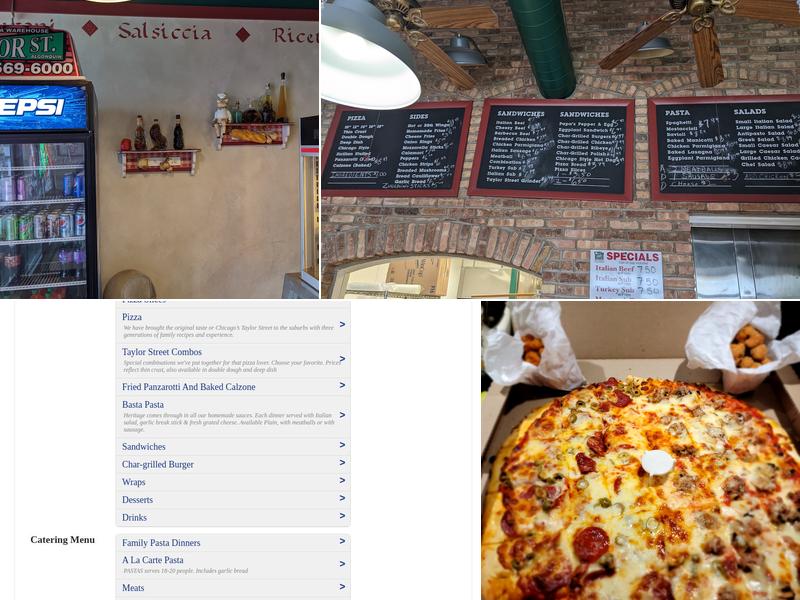 Taylor Street Pizza Menu