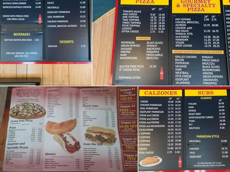 Ossipee House of Pizza Menu