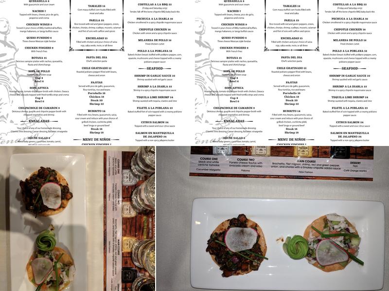 El Centenario Menu