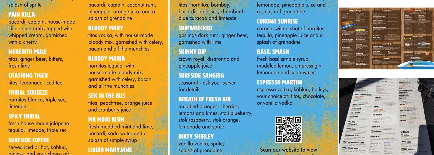Surfside Burger Bar Menu