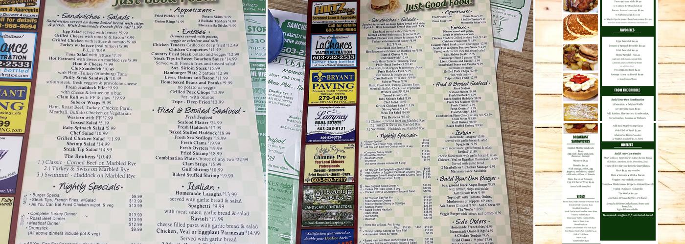 George's Diner Menu
