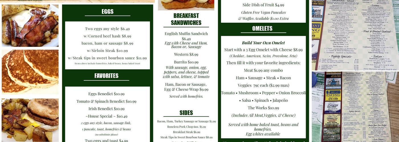 George's Diner Menu