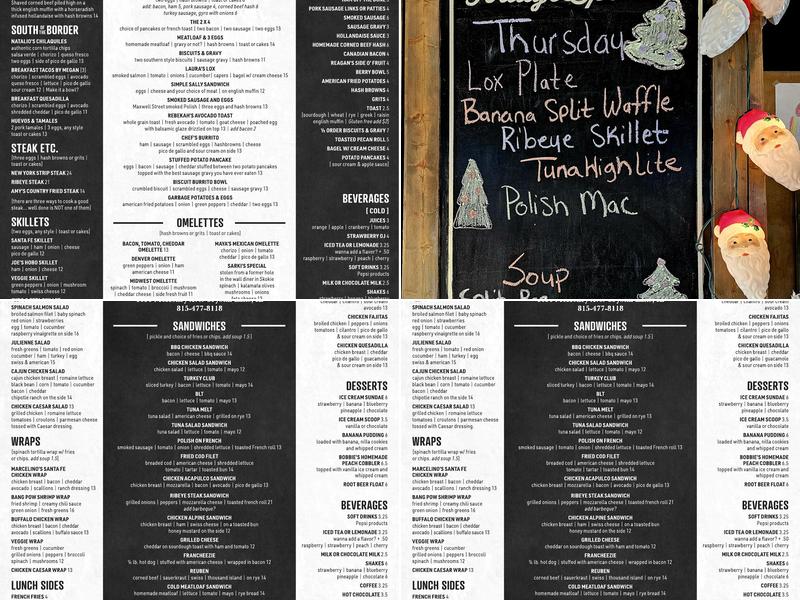 Tony's Cafe Menu
