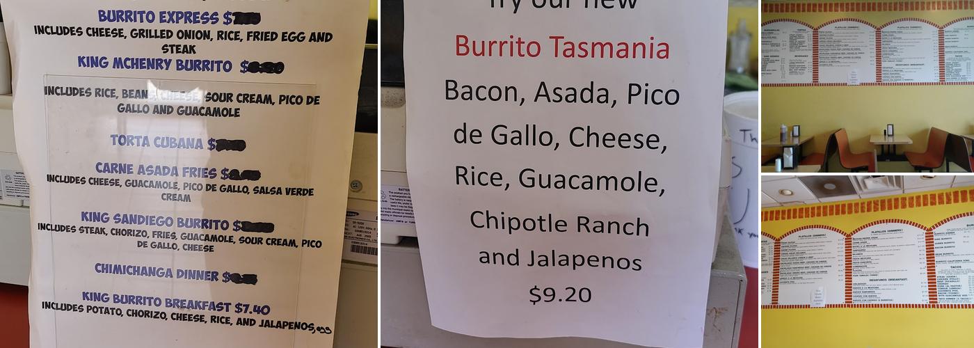 Taco & Burrito Express Menu