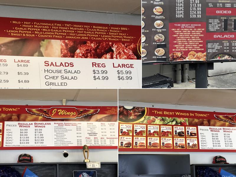 J Wings Menu