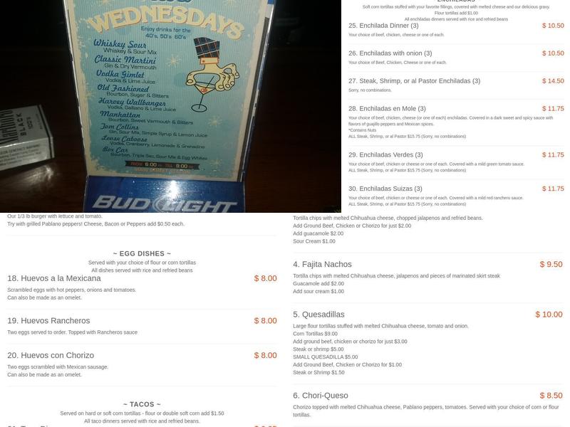 Main Street Station Menu