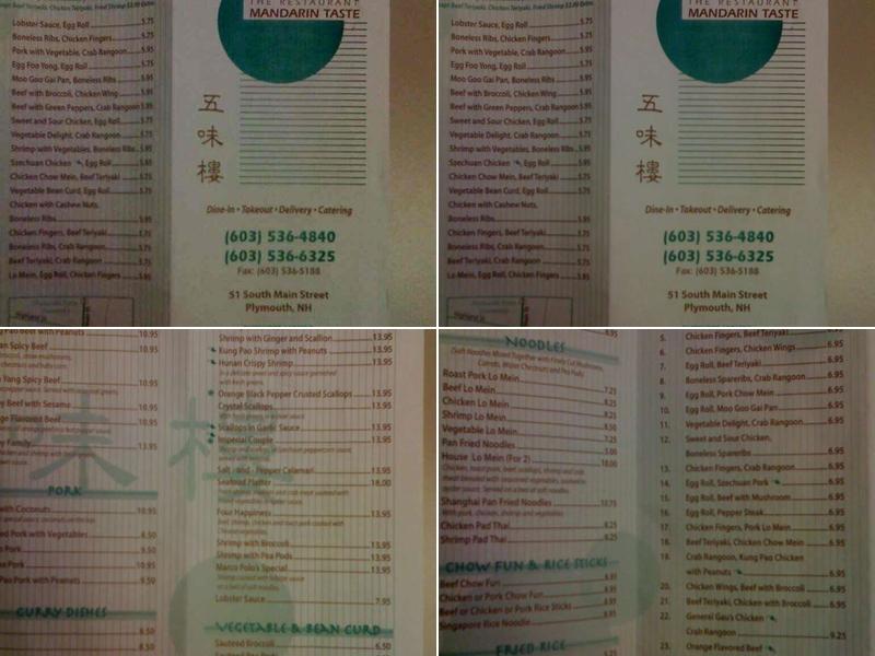 Mandarin Taste Menu