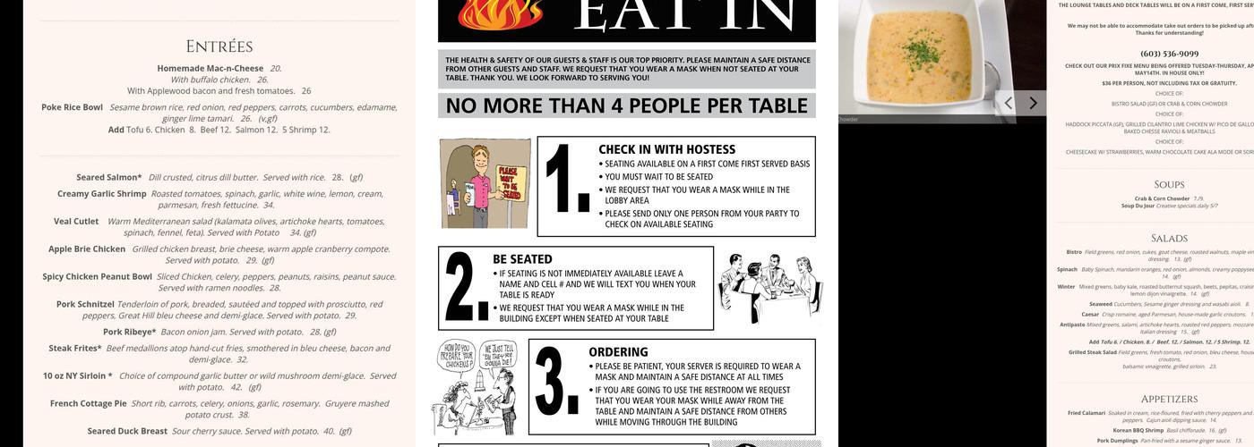 Six Burner Bistro Menu