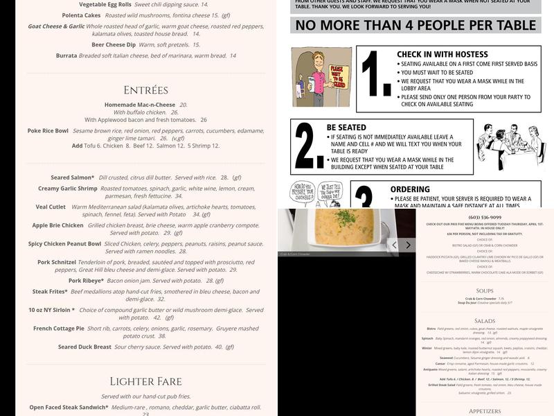 Six Burner Bistro Menu