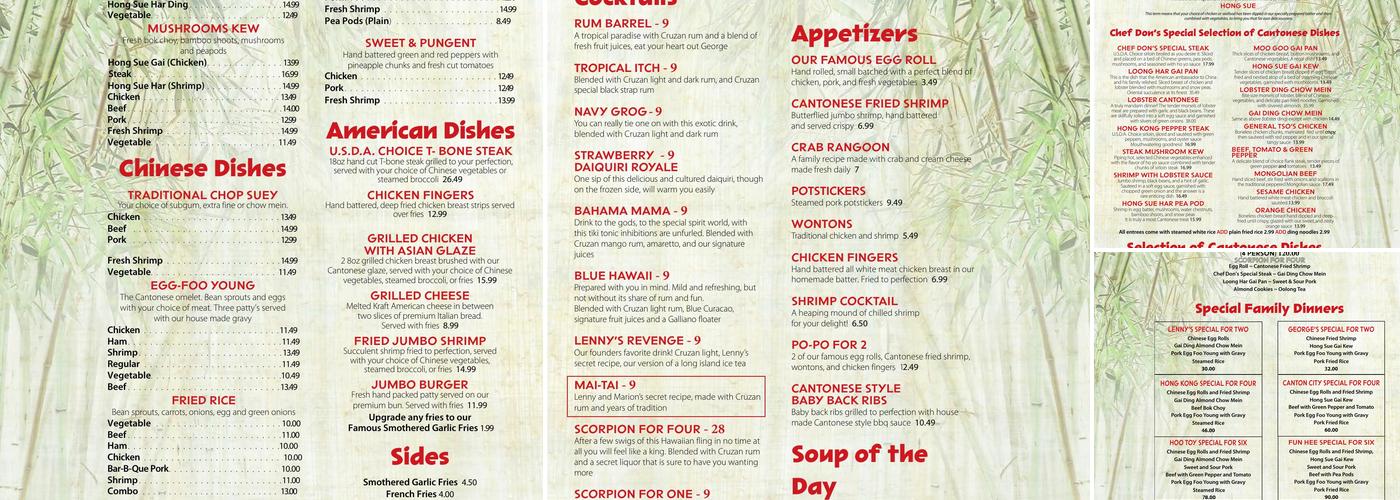 The Breakers Restaurant Menu