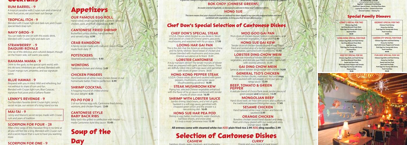 The Breakers Restaurant Menu