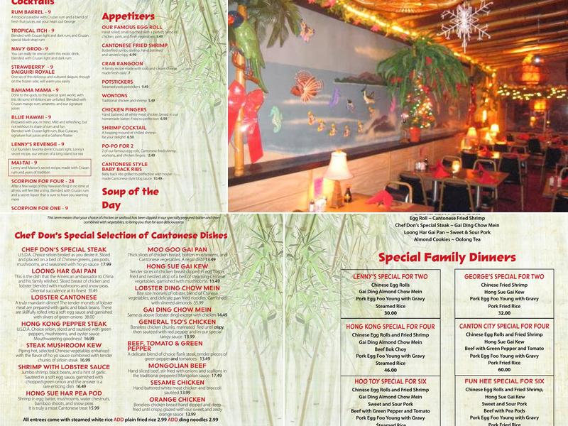 The Breakers Restaurant Menu