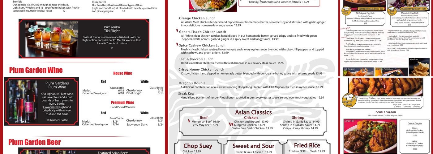 Plum Garden Menu